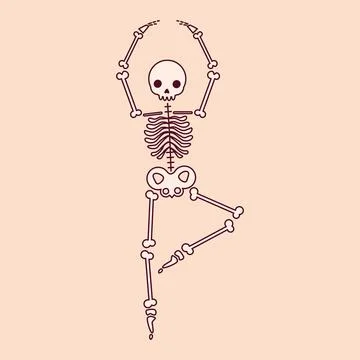 Vector drawing of a dancing skeleton Stock Illustration