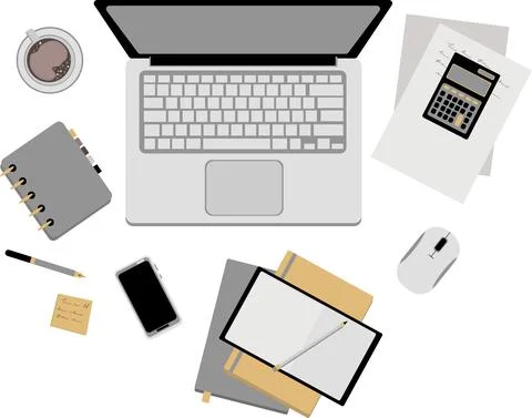 Vector drawing of the desktop. Space for text. Stock Illustration