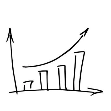 Vector drawing of a diagram with an up trend. 스톡 일러스트