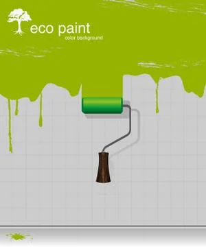 Vector drawing eco paint-roller Stock Illustration
