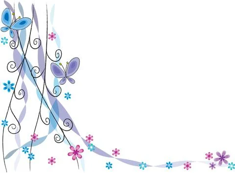 Vector drawing flowers background Stock Illustration