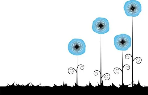 Vector drawing flowers background Illustrazione stock