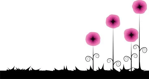 Vector drawing flowers background Stock Illustration