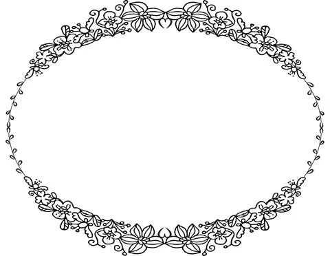 Vector drawing flowers border frame Stock Illustration