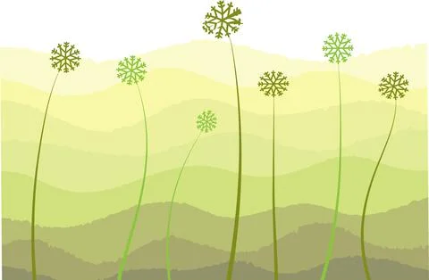 Vector drawing flowers garden background Stock Illustration