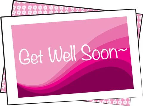 Vector drawing get well soon card Stock Illustration