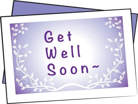 Vector drawing get well soon card Stock Illustration