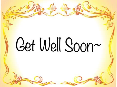 Vector drawing get well soon card Stock Illustration