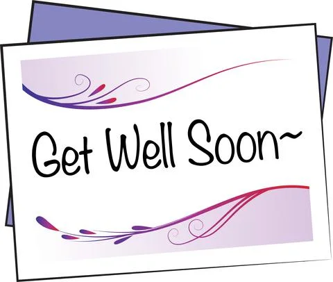 Vector drawing get well soon card Stock Illustration