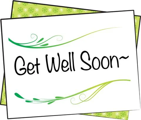 Vector drawing get well soon card Stock Illustration