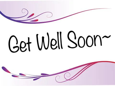 Vector drawing get well soon card Illustrazione stock