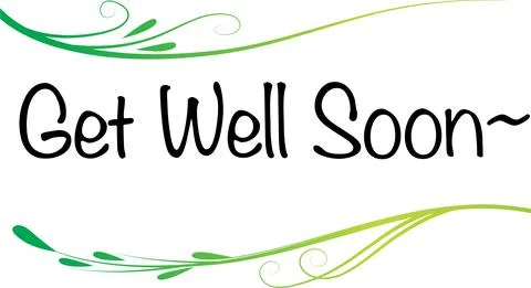 Vector drawing get well soon card Stock Illustration