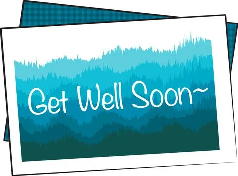Vector drawing get well soon card Stock Illustration