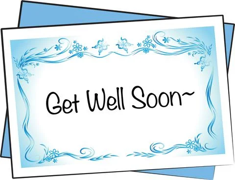 Vector drawing get well soon card Illustrazione stock