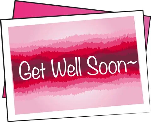 Vector drawing get well soon card Stock Illustration