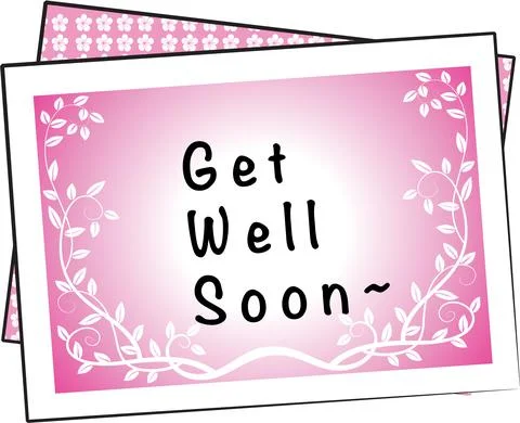 Vector drawing get well soon card Illustrazione stock