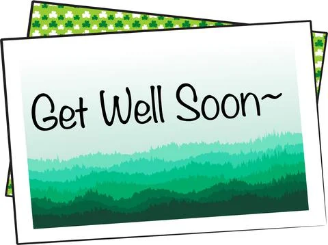 Vector drawing get well soon card Stock Illustration