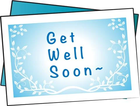 Vector drawing get well soon card Stock Illustration