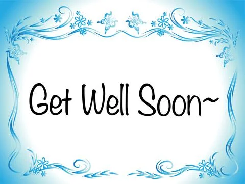 Vector drawing get well soon card Stock Illustration