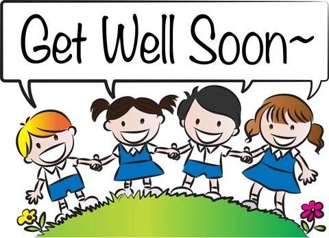 Vector drawing get well soon card Stock Illustration