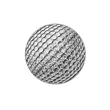 Vector drawing of golf ball in color, isolated on white background. Graphic Stock Illustration