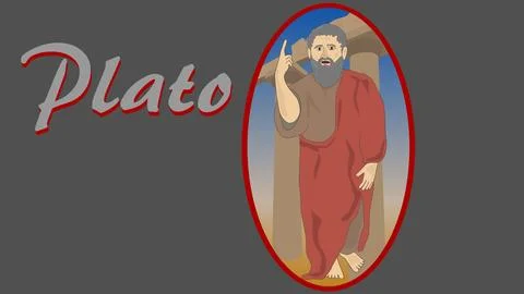 A vector drawing of Greek philosopher Plato Stock Illustration