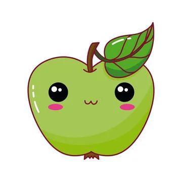 Vector drawing of a green apple Stock Illustration