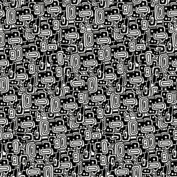 Vector drawing halftone seamless pattern. Stock Illustration