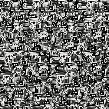 Vector drawing halftone seamless pattern. Illustrazione stock