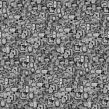 Vector drawing halftone seamless pattern. Stock Illustration