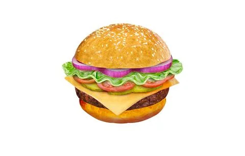 Vector drawing of a hamburger Illustrazione stock