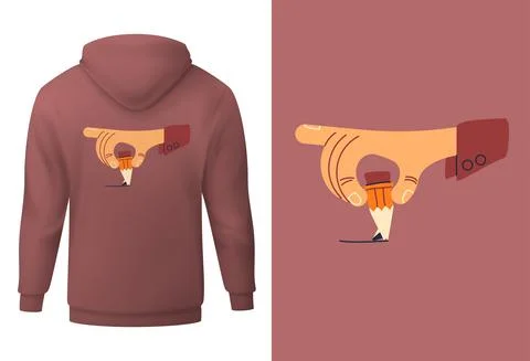 Vector drawing hand in bold line style . Editable illustration Stock Illustration