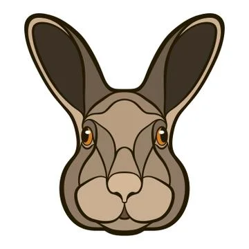 Vector drawing head of a rabbit, hare Stock Illustration