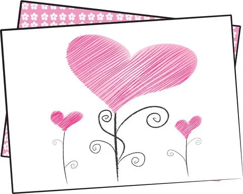 Vector drawing heart shape tree Illustrazione stock