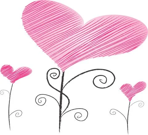 Vector drawing heart shape tree Stock Illustration