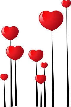 Vector drawing heart shape tree Stock Illustration