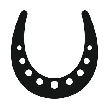 Vector drawing horseshoe black simple icon isolated Illustrazione stock