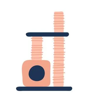 Vector drawing of a house for a cat. Cat scratching post. Object isolated on Stock Illustration
