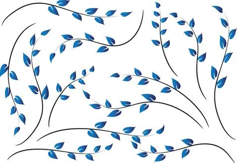 Vector drawing leaf set background Stock-Illustration
