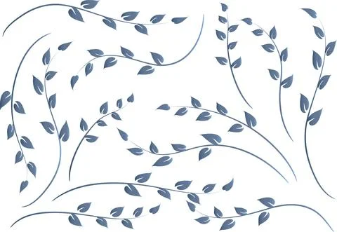 Vector drawing leaf set background Stock Illustration