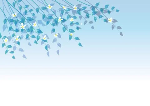 Vector drawing leaf in the wind background design Stock Illustration