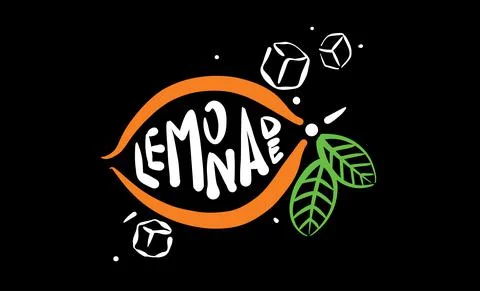 Vector drawing of lemonade on a black background Stock Illustration