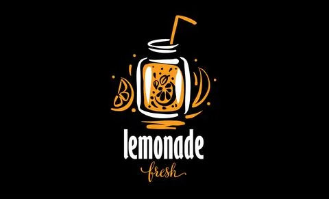 Vector drawing of lemonade on a black background Stock Illustration