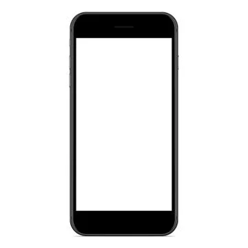 Vector drawing mockup phone matte black color on white background Stock Illustration