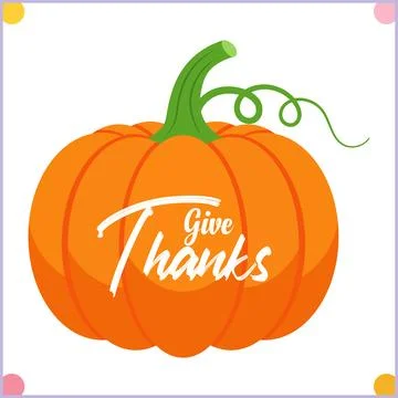 Vector drawing of an orange pumpkin with green stem and curling tendril Clipa Stock Illustration
