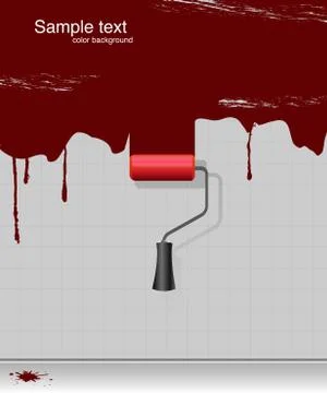 Vector drawing paint-roller Stock Illustration