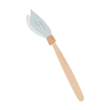 Vector drawing paintbrush, hand drawn illustration Stock Illustration