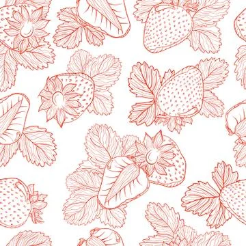 Vector drawing pattern of strawberries Stock Illustration