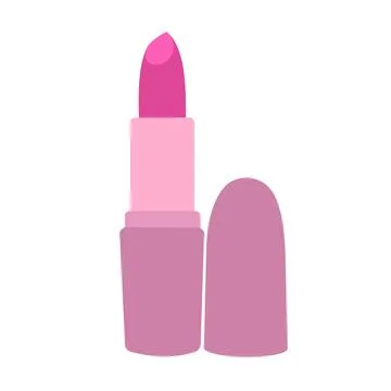 Vector drawing of pink lipstick. flat-style lipstick. clip art isolated on a Illustrazione stock