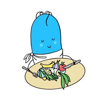 Vector drawing of a probiotic on a white background. Stock Illustration